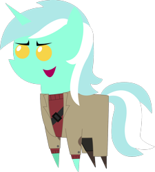 Size: 1248x1389 | Tagged: safe, artist:sketchmcreations, lyra heartstrings, clothes, ford pines, gravity falls, pointy ponies, simple background, solo, transparent background