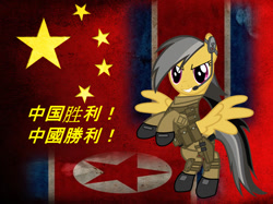 Size: 1012x758 | Tagged: safe, artist:schrodinger-excidium, derpibooru import, daring do, china, north korea