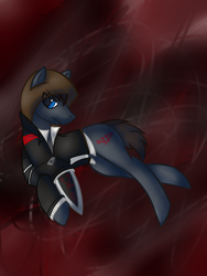 Size: 2448x3264 | Tagged: safe, artist:nimble-rain, pony, [prototype], alex mercer, clothes, crossover, looking at you, ponified, solo