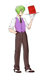 Size: 1280x1829 | Tagged: safe, artist:swain, spike, human, butler, clothes, gloves, humanized, solo