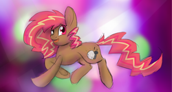 Size: 1600x855 | Tagged: safe, artist:whitesoleil, oc, oc only, oc:dizzy pop, earth pony, pony, solo