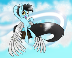 Size: 1024x819 | Tagged: safe, artist:arcuswind, oc, oc only, flying, sky, solo