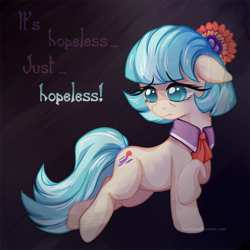 Size: 750x750 | Tagged: safe, artist:licora, coco pommel, made in manehattan, sad, solo