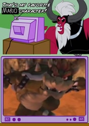 Size: 564x800 | Tagged: safe, lord tirek, bowser, exploitable meme, lava, meme, obligatory pony, super mario bros., tirek's favorite, tv meme