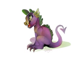 Size: 1009x791 | Tagged: safe, artist:casynuf, spike, dragon, detailed, fangs