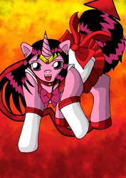 Size: 1024x1450 | Tagged: safe, artist:masqueradeofthenight, hino rei, ponified, sailor mars, sailor moon, solo