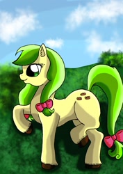 Size: 1024x1450 | Tagged: safe, artist:masqueradeofthenight, apple fritter, apple family member, solo, unshorn fetlocks