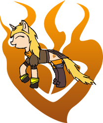 Size: 1344x1607 | Tagged: safe, artist:ssiillvviiaaa, ember celica, ponified, rwby, semblance, simple background, solo, transparent background, yang xiao long