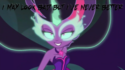 Size: 720x403 | Tagged: safe, screencap, midnight sparkle, sci-twi, twilight sparkle, equestria girls, friendship games, image macro, meme, midnight sparkle's lines, solo