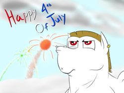 Size: 800x600 | Tagged: safe, artist:kelthan-dragon, bulk biceps, 4th of july, fireworks, solo