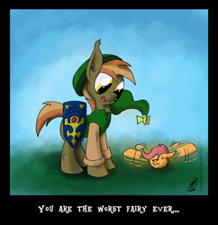 Size: 1050x1083 | Tagged: safe, artist:jorobro, button mash, scootaloo, fairy, link, navi, nintendo, scootaloo can't fly, the legend of zelda