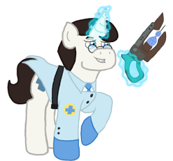 Size: 740x689 | Tagged: safe, artist:mediponee, crossover, medic, ponified, team fortress 2, ubersaw