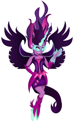 Size: 3000x4942 | Tagged: safe, artist:theshadowstone, midnight sparkle, sci-twi, twilight sparkle, equestria girls, friendship games, absurd resolution, clothes, dark magic, dress, fingerless gloves, gloves, glowing eyes, glowing horn, horn, magic, necklace, simple background, solo, transparent background, vector