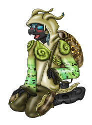 Size: 1330x1797 | Tagged: safe, artist:kamenriderpegasus, anthro, changeling, worm, blushing, clothes, hoodie, kaijin, kamen rider, kamen rider kabuto, male, snail, solo