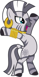 Size: 4000x7787 | Tagged: safe, artist:ragerer, zecora, zebra, .svg available, bipedal, cheering, cute, happy, open mouth, simple background, smiling, solo, standing, transparent background, vector, zecorable