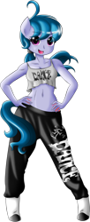 Size: 570x1400 | Tagged: safe, artist:taekwon-magic, oc, oc only, oc:sweet steps, anthro, ambiguous facial structure, anthro oc, belly button, dancer, solo