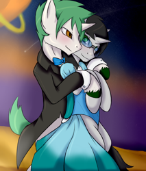 Size: 850x1000 | Tagged: safe, artist:pi9o, oc, oc only, oc:rune scroll, semi-anthro, crossdressing, gay, male