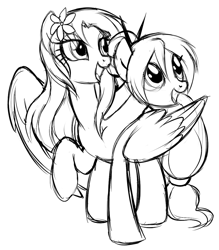 Size: 1029x1173 | Tagged: safe, artist:centchi, oc, oc only, conjoined, conjoined twins, cute, monochrome, multiple heads, smiling, two heads