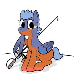 Size: 658x687 | Tagged: artist needed, safe, artist:bojangleee, oc, oc only, bird pone, fishing rod, solo