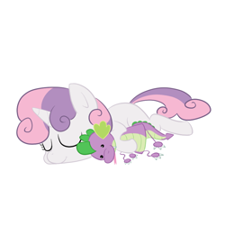 Size: 800x800 | Tagged: safe, artist:elslowmo, spike, sweetie belle, dragon, female, male, plushie, shipping, solo, spike plushie, spikebelle, straight