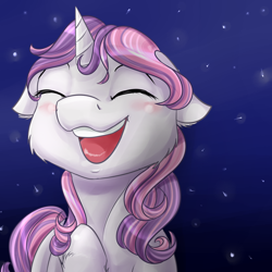 Size: 2000x2000 | Tagged: safe, artist:chiweee, sweetie belle, cute, diasweetes, eyes closed, floppy ears, happy, singing, solo