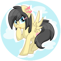 Size: 894x894 | Tagged: safe, artist:partylikeanartist, oc, oc only, oc:dino, pegasus, pony, flying, piercing, sky, solo