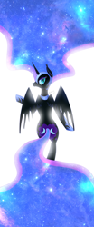 Size: 2500x6000 | Tagged: safe, artist:sannykat, nightmare moon, pony, bipedal, both cutie marks, looking at you, looking back, looking back at you, solo