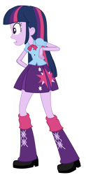 Size: 3540x7200 | Tagged: safe, artist:greenmachine987, twilight sparkle, twilight sparkle (alicorn), alicorn, equestria girls, friendship games, absurd resolution, bowtie, clothes, offscreen character, open mouth, pleated skirt, shocked, simple background, skirt, solo, transparent background, vector