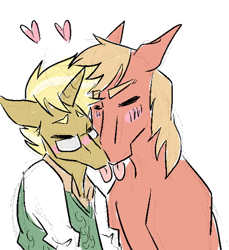 Size: 500x545 | Tagged: safe, artist:cleppyclep, big macintosh, trenderhoof, earth pony, pony, gay, heart, male, shipping, stallion, tongue out, trendermac