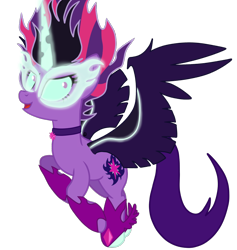 Size: 1024x1080 | Tagged: safe, artist:daringashia, midnight sparkle, sci-twi, twilight sparkle, equestria girls, friendship games, cuckolding in the description, demon twilight, equestria girls ponified, evil twilight, ponified, simple background, solo, transparent background
