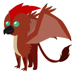 Size: 1020x1020 | Tagged: safe, artist:foreshadowart, griffon, fanfic:the bridge, godzilla (series), griffonized, kaiju griffon, pointy ponies, rodan, simple background, solo, species swap, transparent background, vector