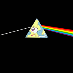 Size: 1900x1900 | Tagged: safe, edit, lemon hearts, pony, unicorn, amending fences, album cover, background pony, female, flaskhead hearts, hipgnosis, mare, pink floyd, ponified, ponified album cover, prism, solo, the dark side of the moon