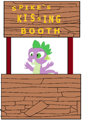 Size: 481x685 | Tagged: safe, spike, dragon, kissing booth, male, ms paint, solo