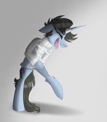 Size: 640x726 | Tagged: safe, artist:mymineawesome, pony, unicorn, insanity, laughing, straitjacket