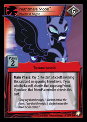 Size: 344x480 | Tagged: safe, nightmare moon, card, ccg, enterplay, equestrian odysseys, gritted teeth, solo, spread wings