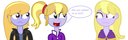 Size: 990x314 | Tagged: safe, artist:berrypunchrules, cloud kicker, cloudy kicks, lavender lace, equestria girls, background human, equestria girls-ified, speech bubble