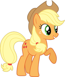 Size: 7028x8264 | Tagged: safe, artist:djdavid98, artist:uxyd, derpibooru import, applejack, earth pony, pony, fall weather friends, .ai available, .svg available, absurd resolution, raised hoof, simple background, solo, transparent background, vector