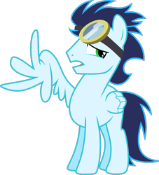 Size: 959x1058 | Tagged: safe, artist:jeatz-axl, soarin', pegasus, pony, rainbow falls, .svg available, broken wing, injured, male, simple background, solo, stallion, svg, transparent background, vector