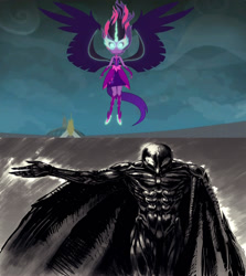 Size: 1025x1149 | Tagged: safe, edit, screencap, midnight sparkle, sci-twi, twilight sparkle, equestria girls, friendship games, berserk, femto, griffith