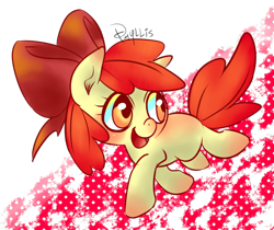 Size: 800x673 | Tagged: safe, artist:phyllismi, apple bloom, earth pony, pony, adorabloom, cute, female, filly, looking back, pixiv, solo