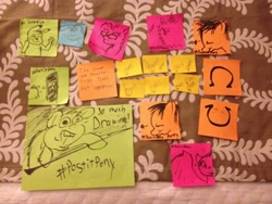 Size: 600x450 | Tagged: safe, artist:postitpony, pony, mane, nightmare nights dallas, sticky note