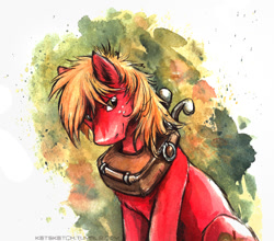 Size: 641x564 | Tagged: safe, artist:kenket, big macintosh, earth pony, pony, chest fluff, male, solo, stallion, traditional art, yoke