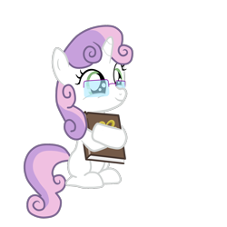 Size: 1500x1500 | Tagged: safe, artist:christopher2099, sweetie belle, adorkable, book, cute, diasweetes, dork, glasses, nerd, simple background, solo, transparent background, vector