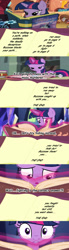 Size: 553x2000 | Tagged: safe, edit, screencap, spike, twilight sparkle, twilight sparkle (alicorn), alicorn, dragon, pony, buzzsaw, comic, cyoa, screencap comic, this will end in death, transformers