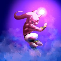 Size: 1000x1000 | Tagged: safe, artist:the-blackeye, attack, buu, crossover, dragon ball, dragon ball z, majin buu, ponified, pony buu, super buu