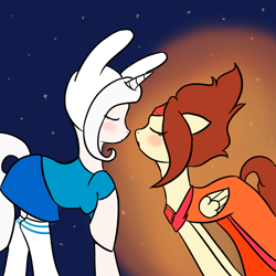 Size: 1600x1600 | Tagged: safe, oc, oc only, oc:ivory lace, oc:vanity, pegasus, pony, unicorn, adventure time, clothes, cosplay, costume, female, fionna, flame princess, halloween, lesbian, shipping, tumblr