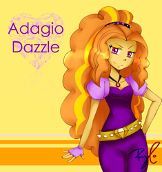 Size: 1562x1660 | Tagged: safe, artist:sugaryentree, adagio dazzle, equestria girls, clothes, crystal heart, fingerless gloves, gloves, pose, sexy, solo