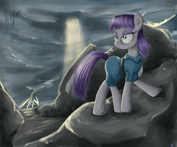 Size: 1300x1080 | Tagged: safe, artist:sakurawolfer, maud pie, earth pony, pony, clothes, female, gray coat, mare, purple mane, solo