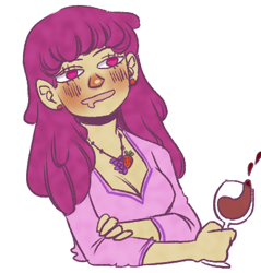 Size: 387x404 | Tagged: safe, artist:php98, berry punch, berryshine, human, alcohol, food, humanized, necklace, solo, wine, wine glass