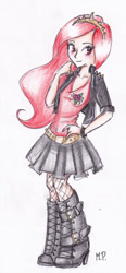 Size: 254x546 | Tagged: safe, artist:mikupapercraft, oc, oc only, oc:calypso, equestria girls, clothes, equestria girls-ified, skirt, traditional art